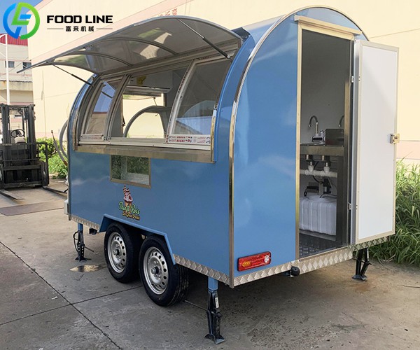 customized mobile round food trailer
