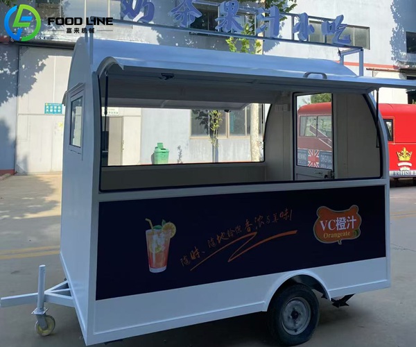 small round food cart bbq ice cream