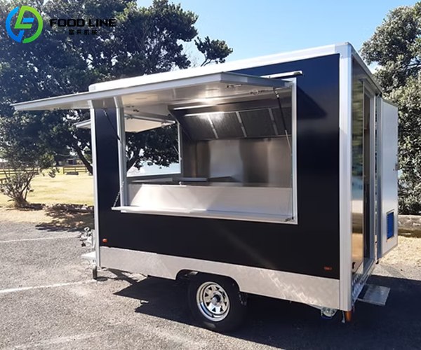 square tow behind food cart trailer