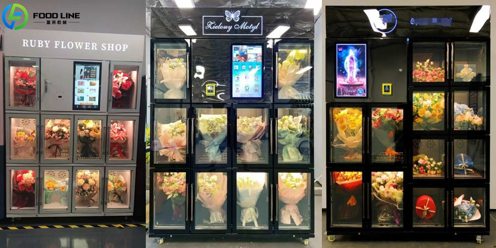 bouquet flower vending machine with cooling air
