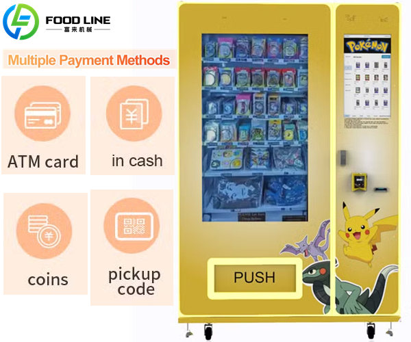 pokemon card vending unit with multiple payment methods