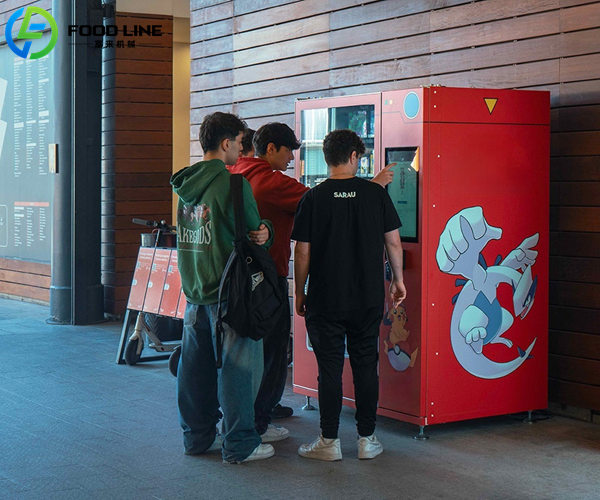 trading card pokemon vending machine in operation