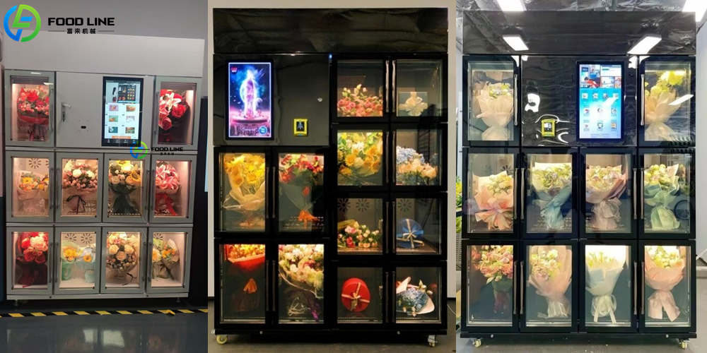bouquet flower vending machine with cooling air