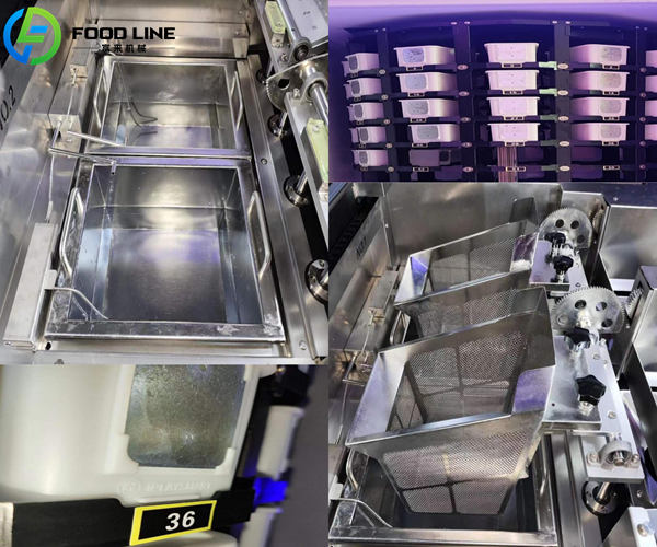 internal view of fries vending equipment