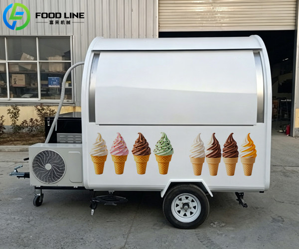 outdoor street soft serve ice cream concession trailer