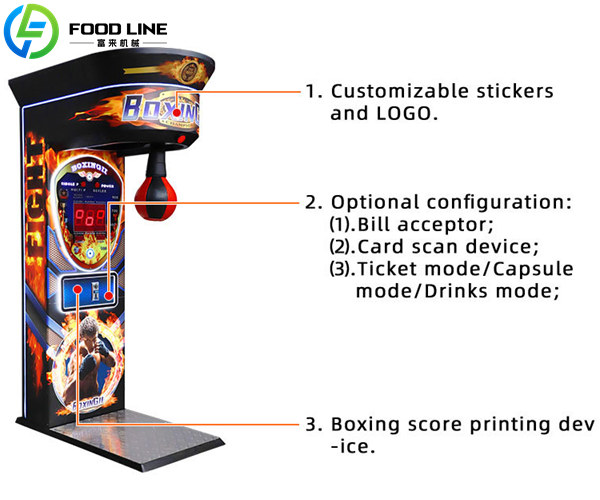 punch game machine with customizable sticker