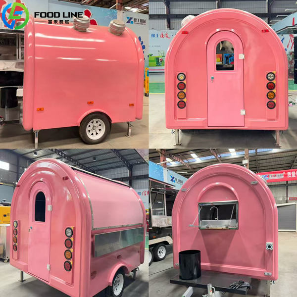 2.2m pink round trailer for coffee ice cream