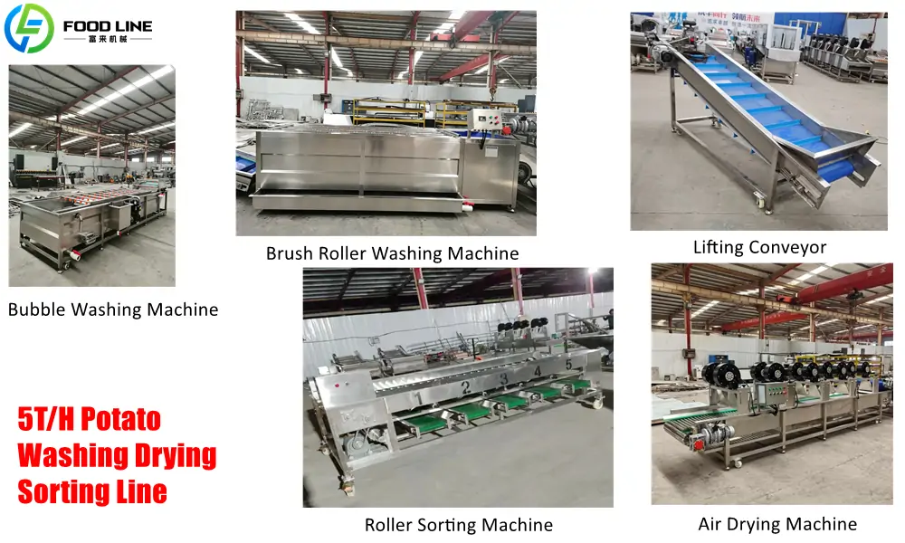 5T/H Potato Processing Machine Line 5 ton per hour potato processing machine line