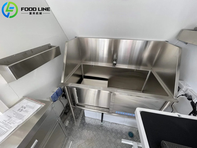 pet washing trailer with stainless steel wash tub