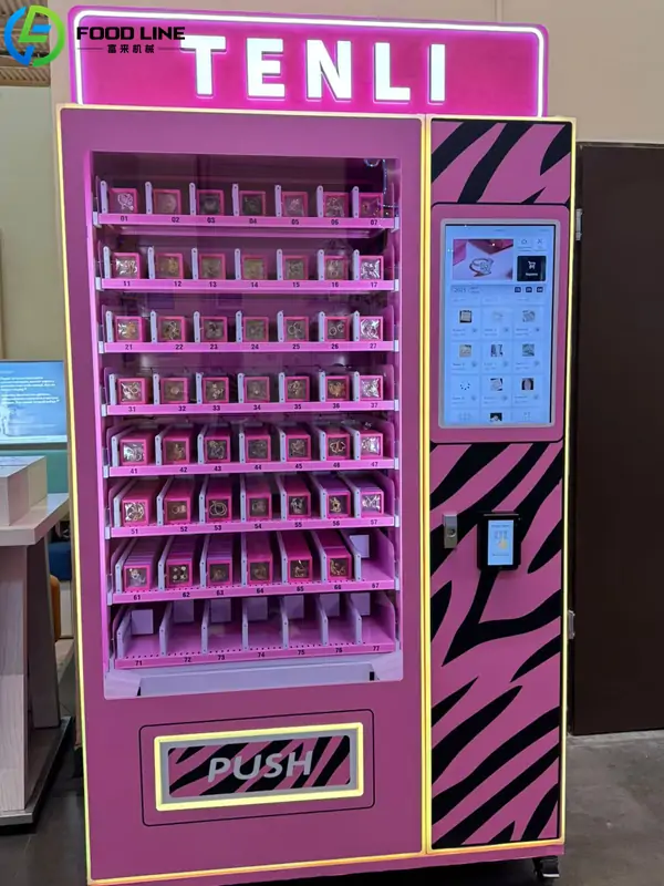 21.5 inch drop delivery beauty products vending machine with lighted sign