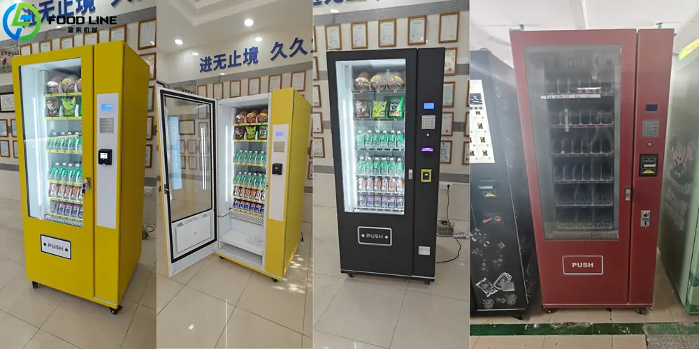 button operated drop dispensing makeup vending machine with spring channels