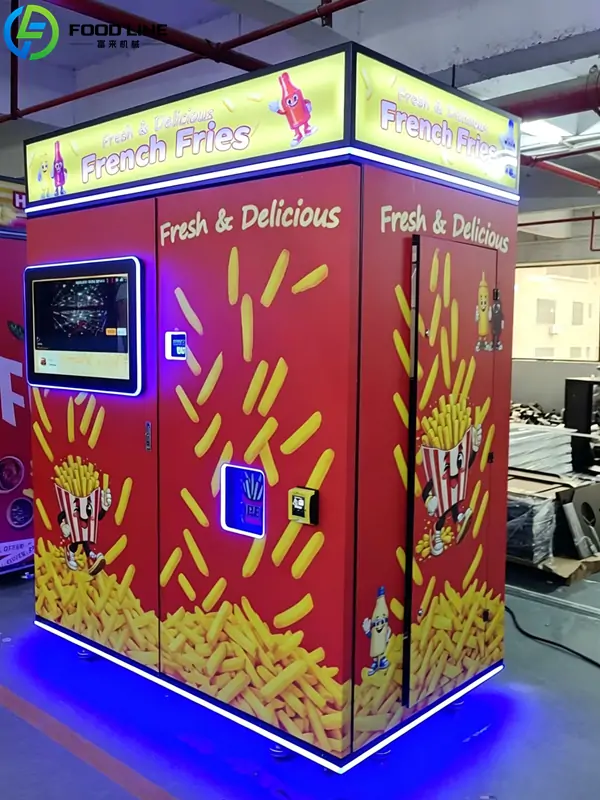 deep fried fries vending machine with 32 inch touchscreen