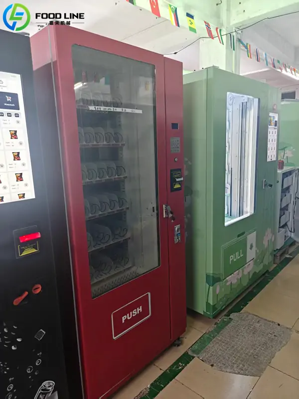 drop type makeup vending machine operated by button panel