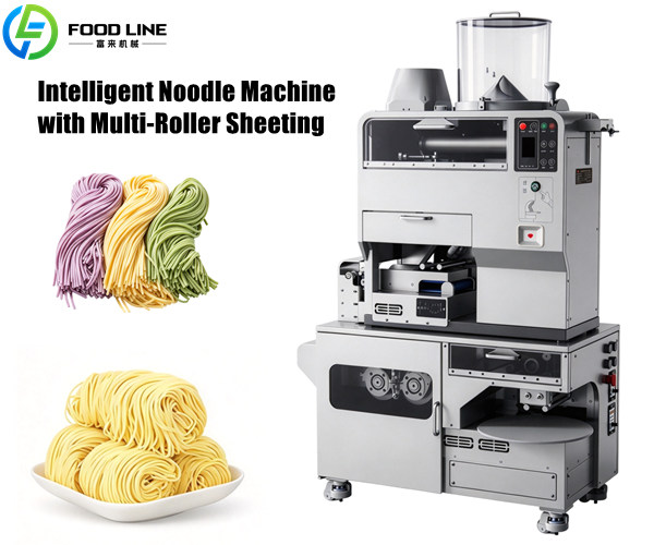 intelligent noodle machine with multi roller sheeting system