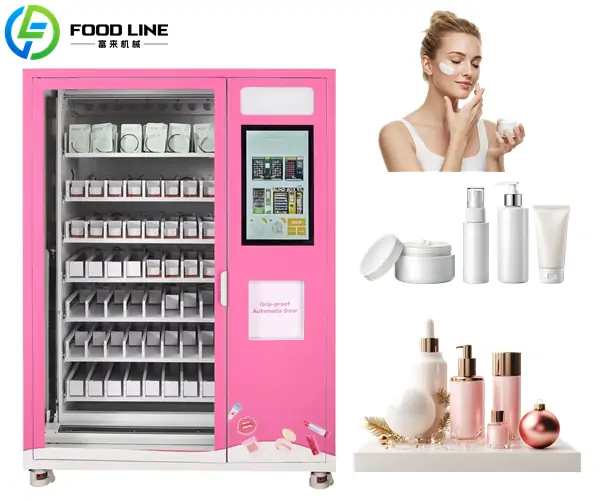 lift dispensing cosmetic vending machine with touchscreen