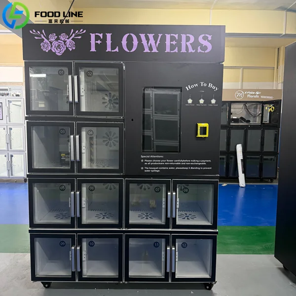 12 slot rose vending machine with backend management system